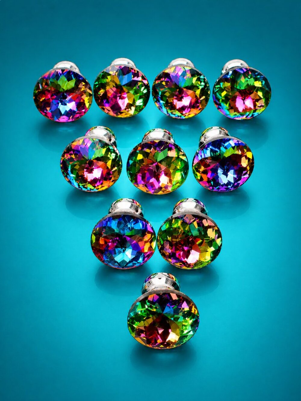 Crystal Knobs Wall Hooks - Set of 10 Crystal Vanity Drawers - Cabinets - Doors
